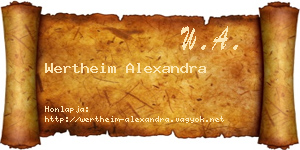 Wertheim Alexandra névjegykártya